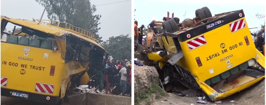 21 Killed as School Bus Overturns at Coptic–Mamboleo Roundabout